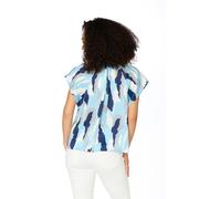 Light Blue and Navy Stewart Simmons The Abstract Blouse